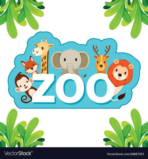 Zoo Banner Text With Animals Royalty Free Vector Image