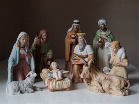Nativity Scene Ceramic Christmas Figurines Homco Etsy Nativity