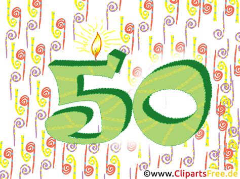 Deseos Del 50 Cumpleaños Tarjeta Clipart Imagen