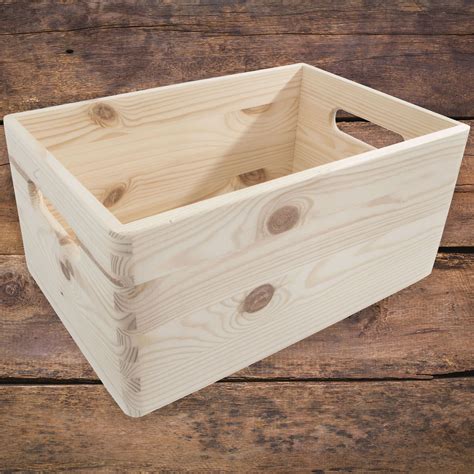 Choice Of Stacking Wooden Open Boxes Plain Crates With Handles Small