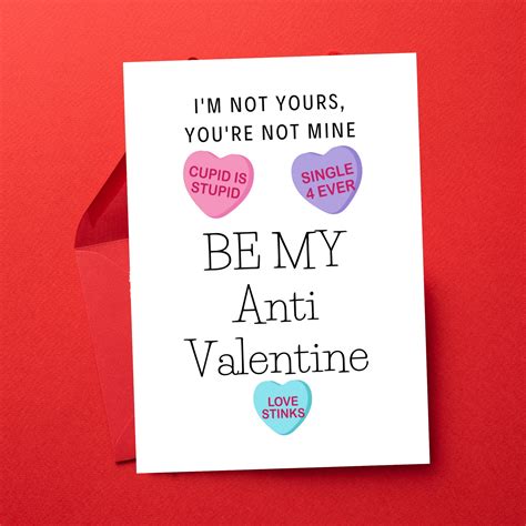 Be My Anti Valentine Card Ant Valentines Day Card Etsy