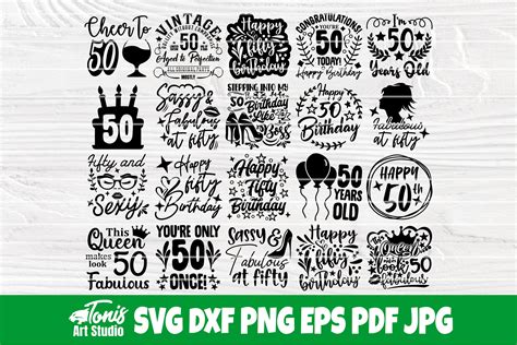 50th Birthday Svg Bundle Fifty Birthday Shirt Svg By Tonisartstudio