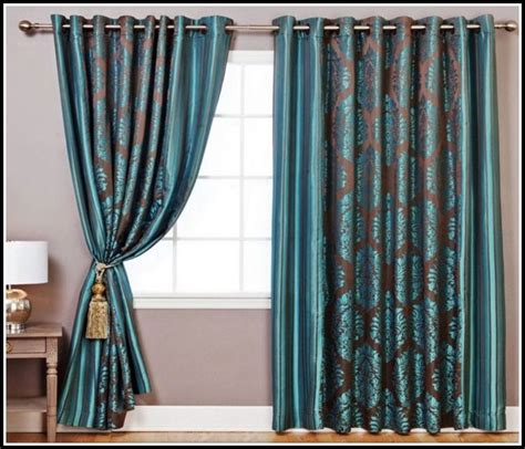 Soft Teal And Gold Damask Curtains Curtains Home Design Ideas