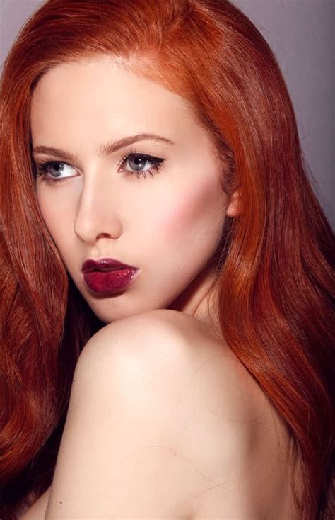 Redhead Lipstick Redhead Lipstick Red Hair Makeup Red Hair Model