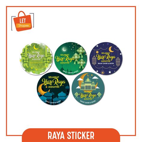 Ready Made Sticker Hari Raya 100pcsset Shopee Malaysia