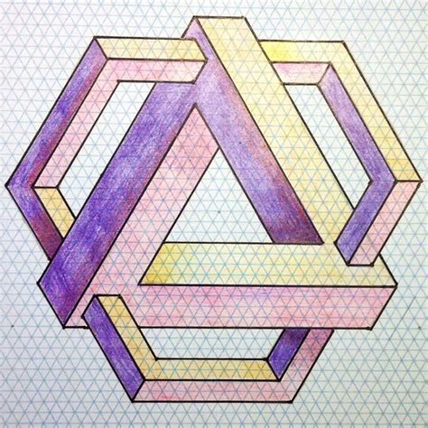 Impossible On Behance In 2020 Geometric Drawing Graph Paper Drawings
