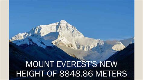 Mount Everests New Height Of 884886 Meters