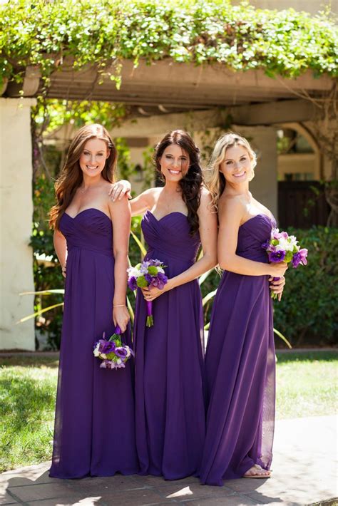 Purple is not the colour that only can be used by the imperial household since a long time ago. Beachy, Purple Strapless Bridesmaid Dresses | Beachy ...