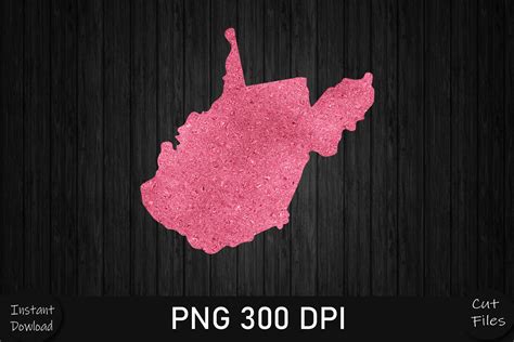 West Virginia Pink Glitter Map Graphic By Rizu Designs · Creative Fabrica