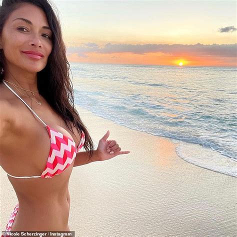 nicole scherzinger showcases her jaw dropping figure as she frolics at the beach daily mail online