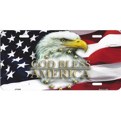 212 Main Lp 5348 6 X 12 In God Bless America Eagle With Flag Metal
