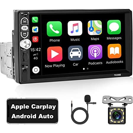 Podofo Carplay 1 Din Autoradio Android Auto 7 Touchscreen Bluetooth