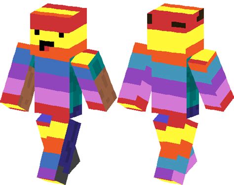 Rainbow Noob Minecraft Skin Minecraft Hub