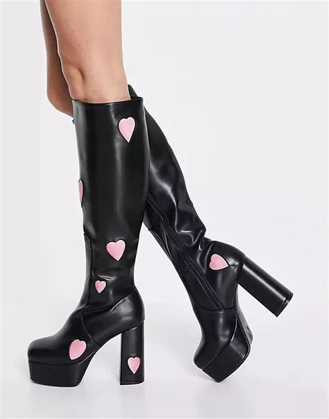 Knee High Platform Boots Asos Pink Boots Black Boots Draculaura