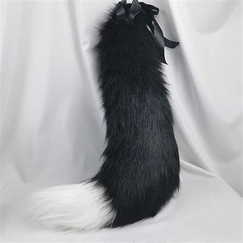 22in Black Wolf Tail Black Wolf Ears Cosplay Animal Ears Plush Etsy