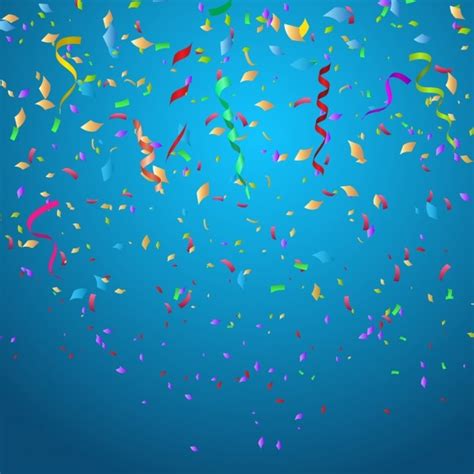 Colorful Confetti On Blue Background Vector Free Download