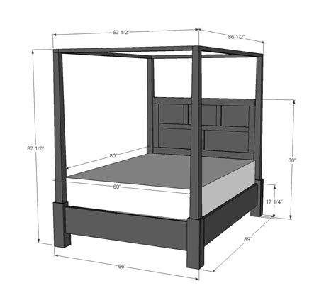 Diy canopy bed frame (page 1) canopy metal beds, diy canopy bed images of canopy bed frame full home decoration ideas. Dawsen Canopy or Poster Bed - Queen | Ana White