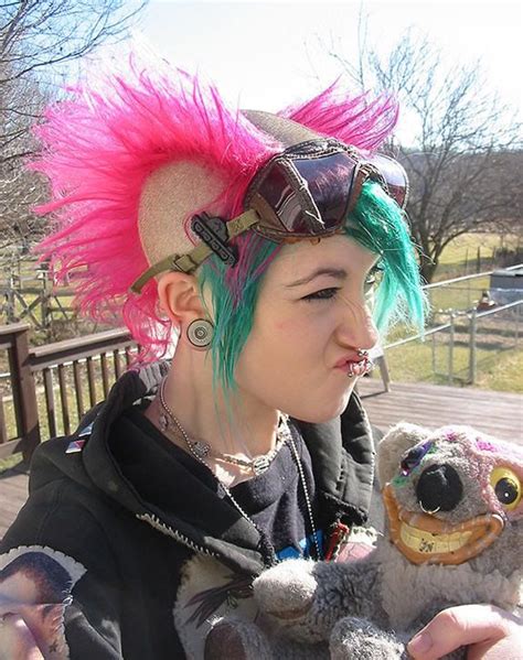 Girl's punk hairstyles may possibly be as outer or as subdued since the woman is protected with. Pink and green bihawk | Punk hair, Punk girl, Hair styles