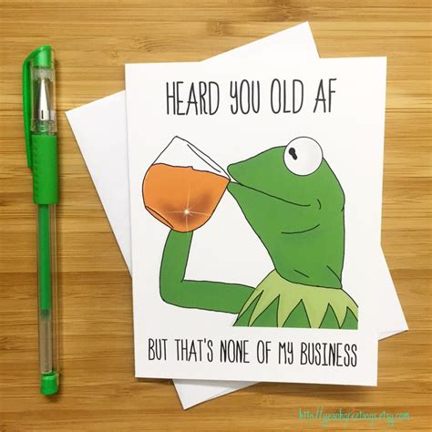 Funny Birthday Card Kermit The Frog Kermit By Yeaohgreetings