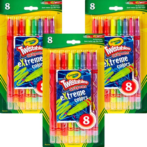Crayola Twistables Extreme Color Crayons 8 Count-Multipack Of 3 ...