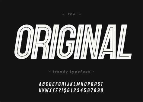 Vector Bold Original Font Trendy Typography 7654351 Vector Art At Vecteezy