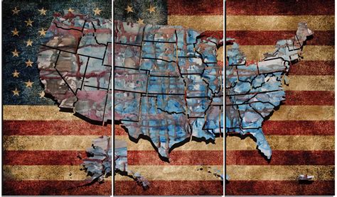 Usa Flag Wall Artus Flag And Map Artus Flag Canvasunited States Map