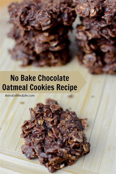 No Bake Chocolate Oatmeal Cookies