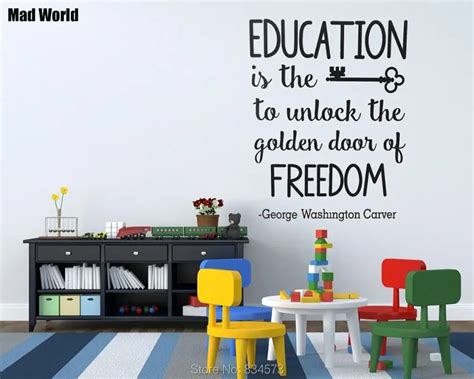 Buy Mad World Education Is The Key Quote School Wall Art Stickers Wall Decal