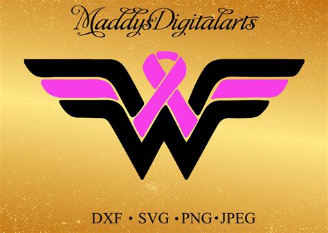 Wonder Woman Breast Cancer Awareness Svgdxf Cancer Ribbon