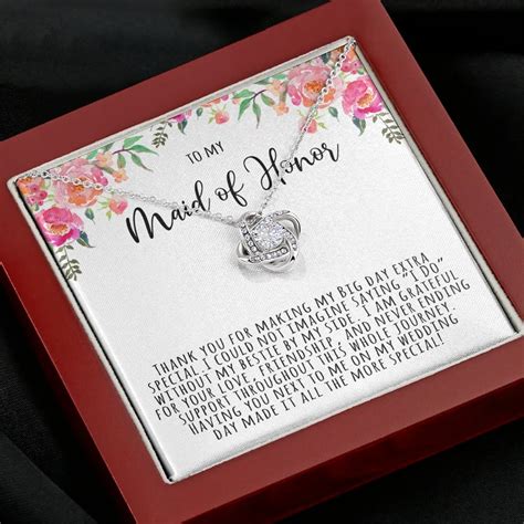 Maid Of Honor Thank You T Maid Of Honor Necklace Matron Etsy In