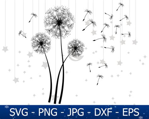 Dandelions Svg Digital Vector Files Svg Dxf Printable Download Etsy