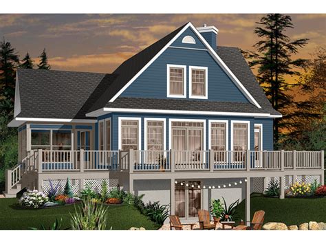 Lakefront home plans have a lot to offer, whether you want this home for a full time residence or a vacation retreat. Crestwood Lake Waterfront Home Plan 032D-0686 | House ...