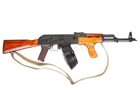 Ak 47 Assault Rifle With 75 Round Drum Magazine Stock Image Image Of