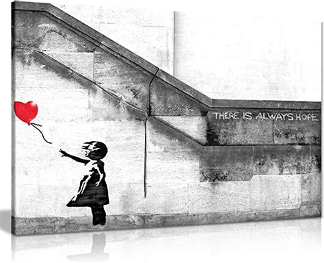 Amazon Com Banksy Balloon Girl Graffiti Canvas Wall Art Picture Print