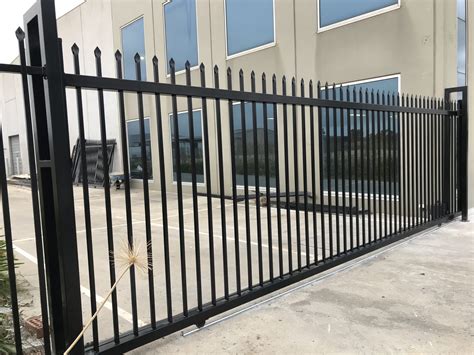 security tubular steel fencing automatic gate melbourne pinnacle fencing