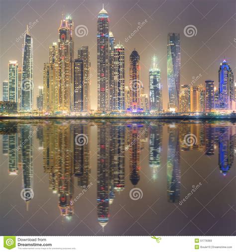 The Beauty Panorama Of Dubai Marina Uae Stock Image Image Of Asia