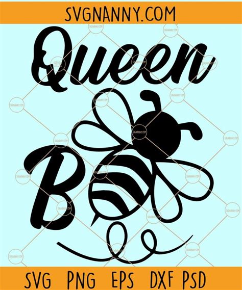 Queen Bee SVG Queen Bee With Crown SVG Queen Bee PNG Boss SVG Queen