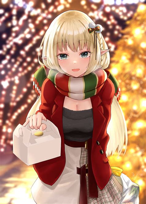 Anime Anime Girls Vertical Original Characters Christmas Blonde