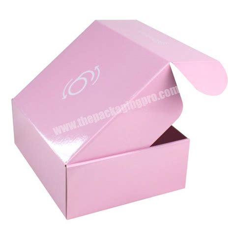 custom logo glossy cardboard cartons shipping mailer box pink cosmetic set mailing skin care