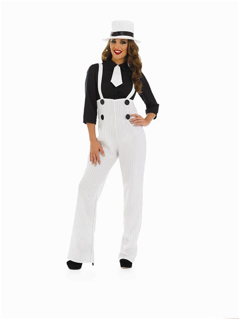 Ladies Lady Gangster Costume For 20s 30s Mob Fancy Dress Adults Womens