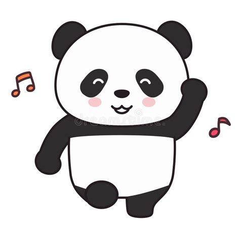 Panda Is Dancing Party Time Vector Illustration Stock Vector
