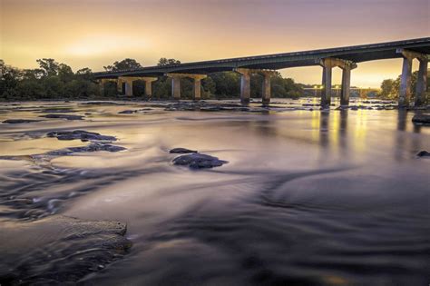 Two Bridges At Sunrise On The Congaree River Columbia Sc Taken By Me