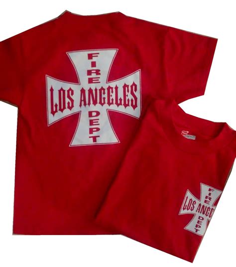 Los Angeles Fire Dept Iron Cross Logo Youth T Shirt Fire Attire