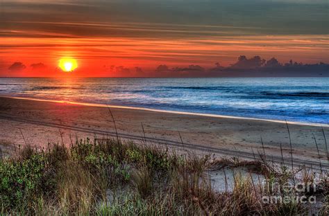 Sunrise Over The Ocean Ocracoke Island Outer Banks I Photograph By Dan