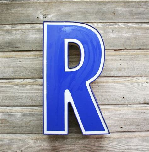 Giant Vintage Blue Marquee Letter R Blue Wall Etsy Letter R