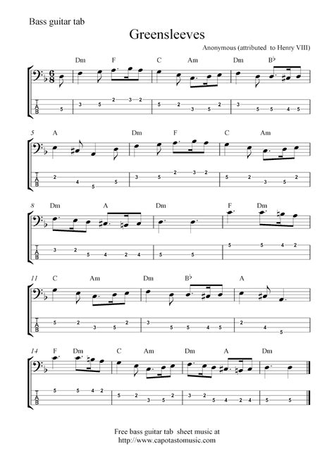 Free Sheet Music Scores Bass Tab Guitar Tabs And Chords Guitar Tabs