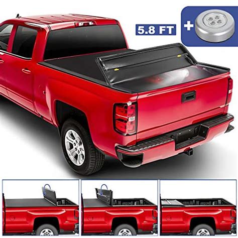 Mostplus Quad Fold Soft Truck Bed Tonneau Cover Compatible For 2014