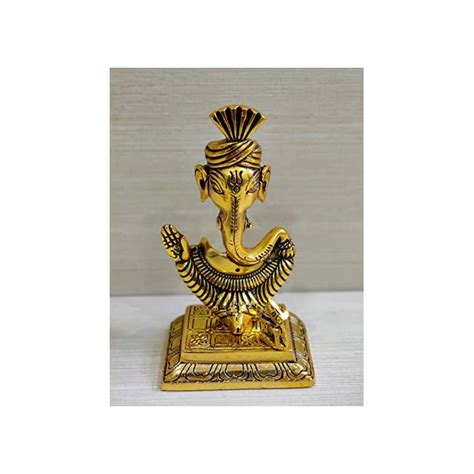 Buy Tnagri Gold Plated Metal Handicraft Lord Ganesha Idol Ganesh Ji