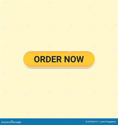 Order Now Button With Yellow Color For Website And Ui Material Stock