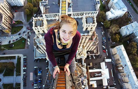 roof climbing girl dangerous selfies angela nikolau russia… flickr